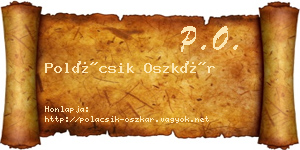 Polácsik Oszkár névjegykártya